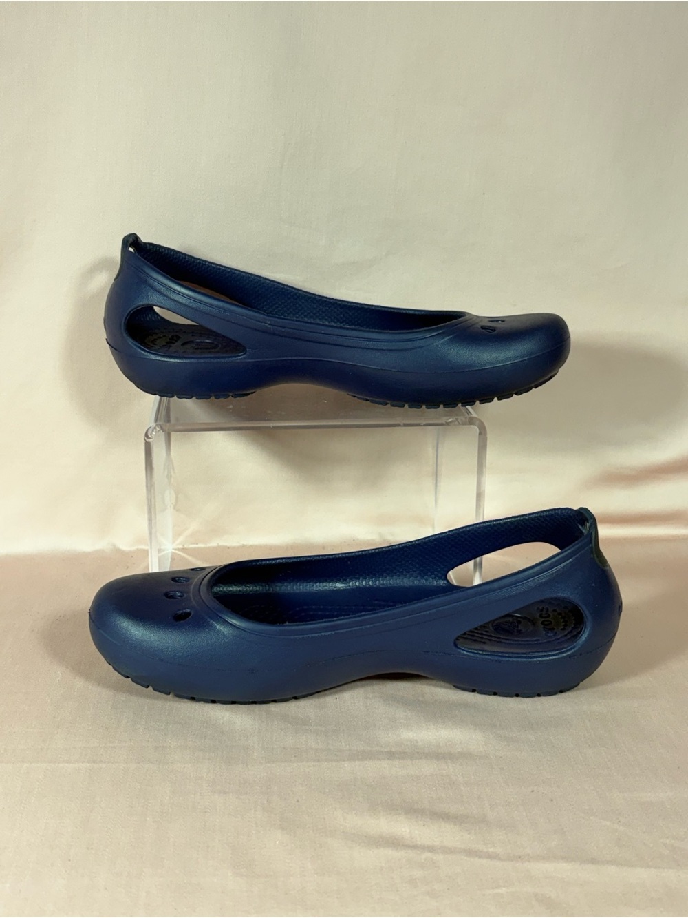 Crocs Women's Navy Blue Kadee Slip-On Ballet Flats Size W's 5 - Picture 2 of 11